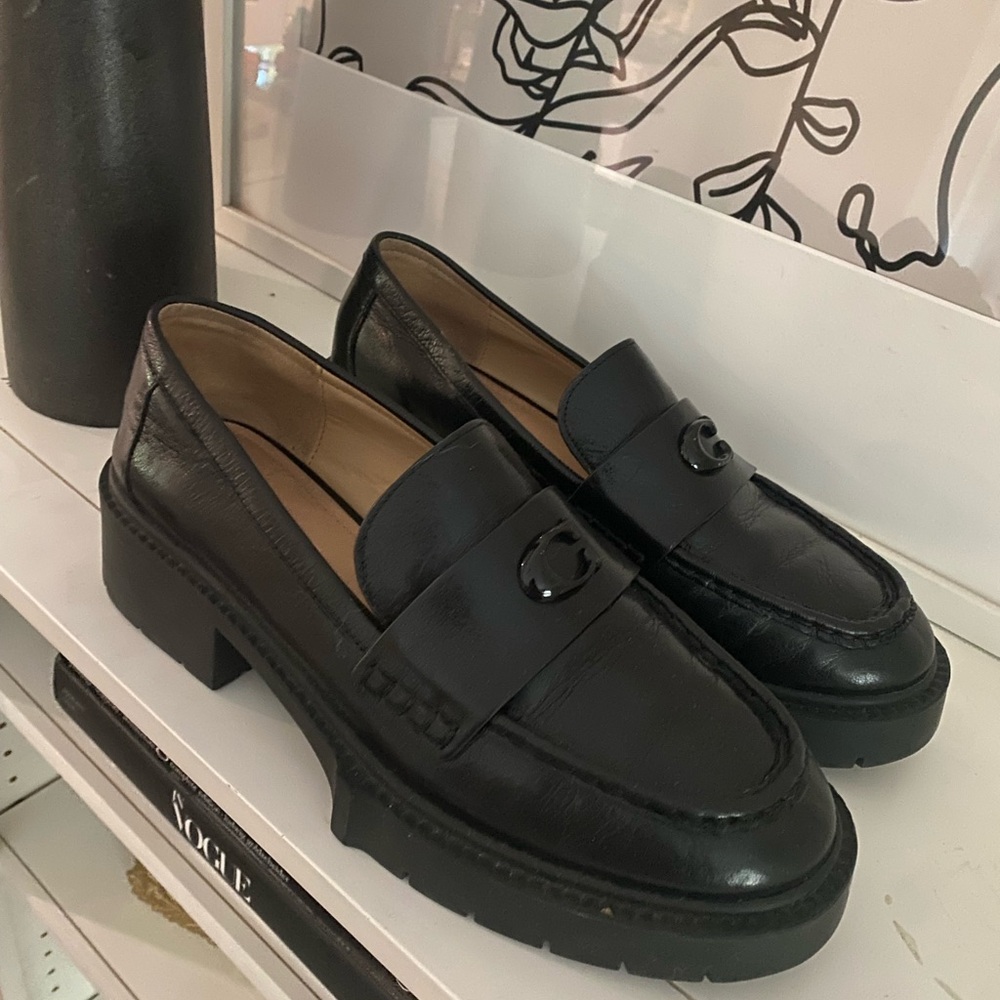 COACH LEAH LOAFER WOMENS SIZE 8.5 BLACK LEATHER - Picture 5 of 11